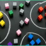 Multi coloured cubes kept on surface with cracking the GRC code