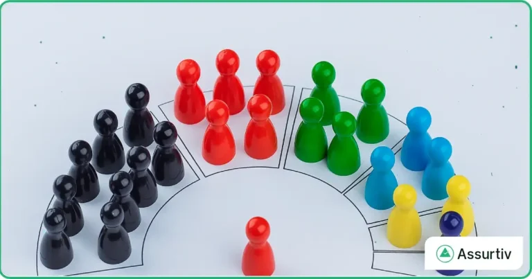 multi coloured pawn tokens placed separately to understand governance in grc