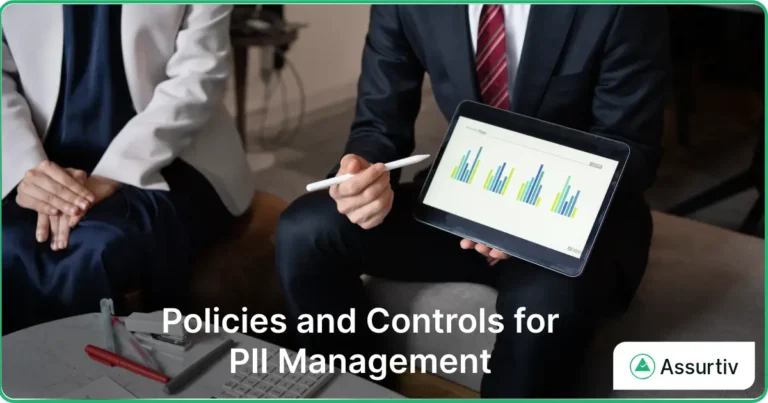 pii management policies an controls discuss by two employees on tablet