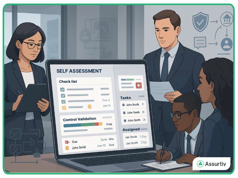 Team initiated a Control Self Assessment through Assurtiv GRC platform