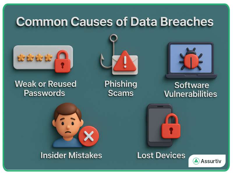 Common causes of Data Breach described with different related objectives