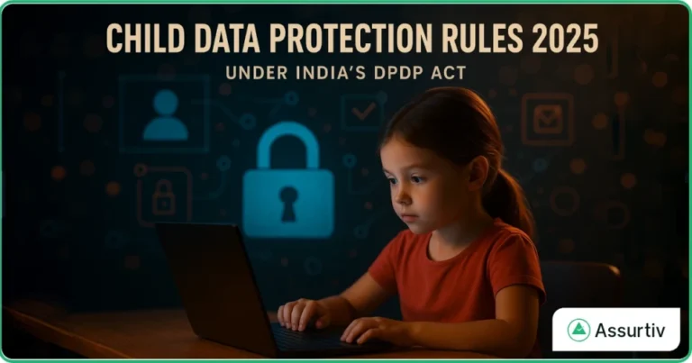 Child Data Protection Rules 2025 under Indian DPDP Act described by showing a girl child watching laptop
