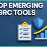 Top emerging GRC tools described with a checkbox report and upward diagram bar