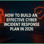 Cyber Incident Response plan described with showing a lock and protection symbol graphically