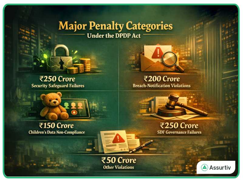 Major DPDP Act penalty categories explained